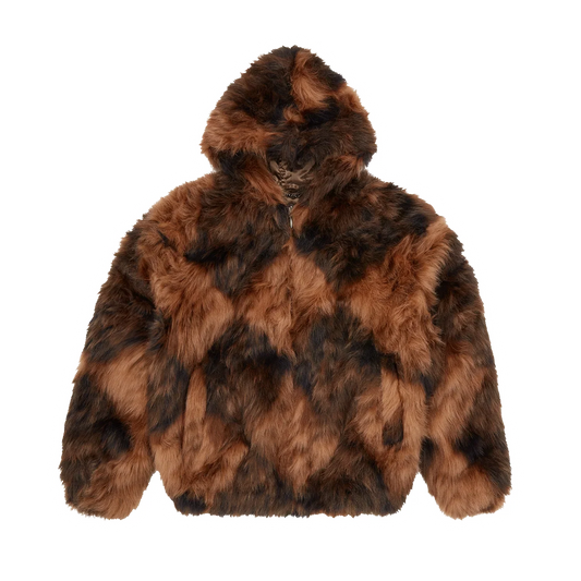 Corteiz DIAMOND HOODED FUR JACKET